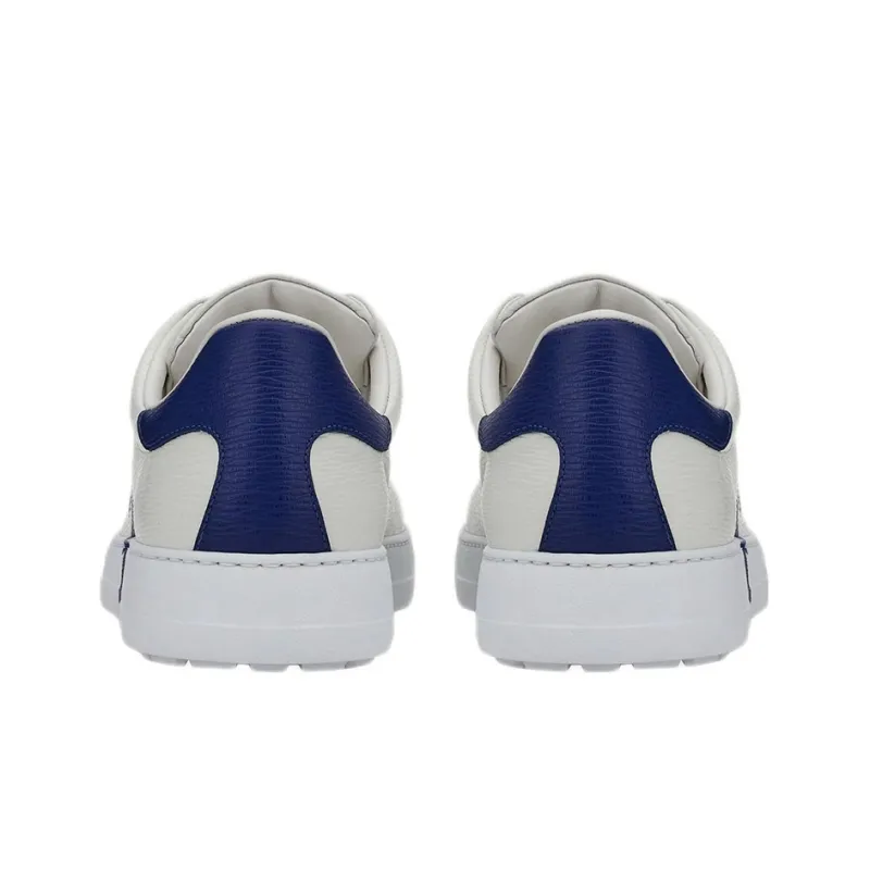 FERRAGAMO GANCINI Low Top Stylish Skateboarding Shoes Men's White Blue-3