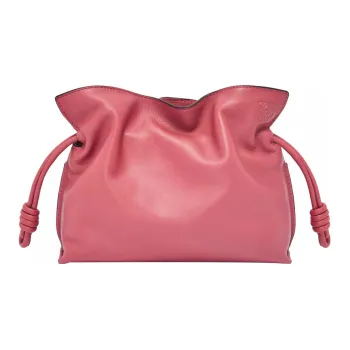LOEWE Flamenco Calfskin One Shoulder Crossbody Clutches Mini Women's Rose Red
