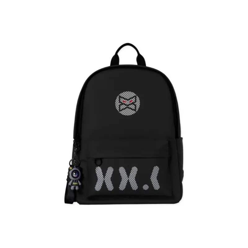 XINXIAKE Fabric Backpack Medium Size Unisex White/Black/Blue-3