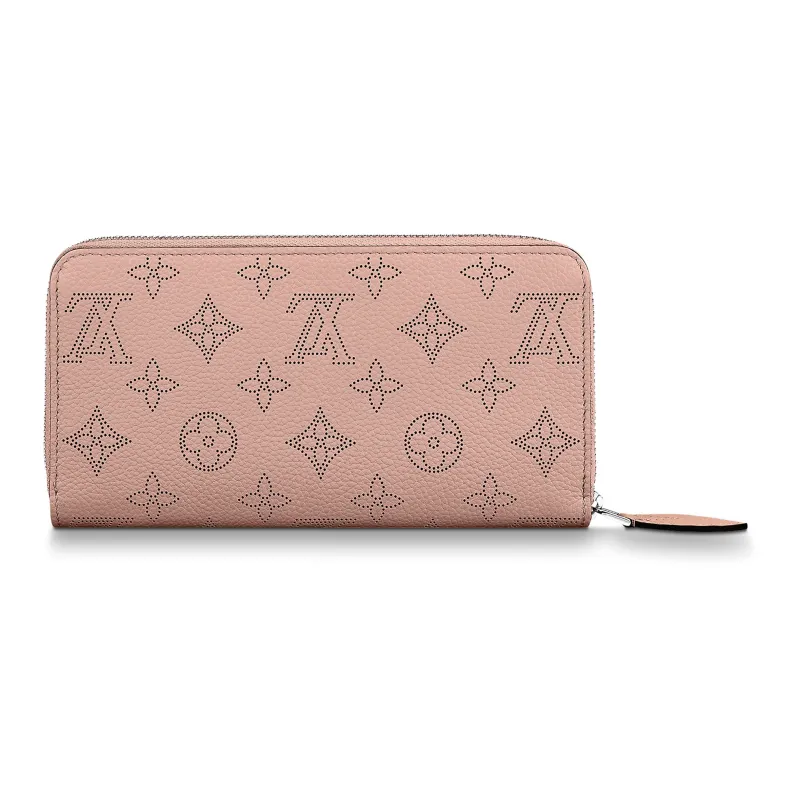 LOUIS VUITTON Zippy Mahina Calfskin Wallet Women's Dark Pink-2