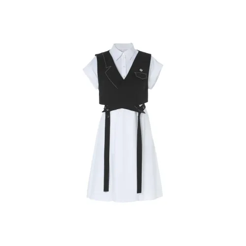 LOFT SHINE Short-Sleeved Dresses Women's Black/White