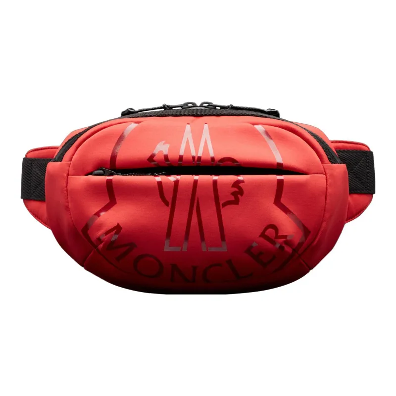Moncler Cut Lightweight Twill Fabric Sling Bag, Fanny Pack Men's Red-0