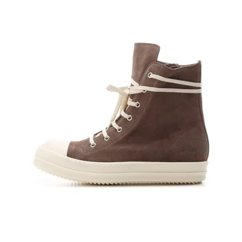 RICK OWENS Skateboard Shoes Men High-Top Brown