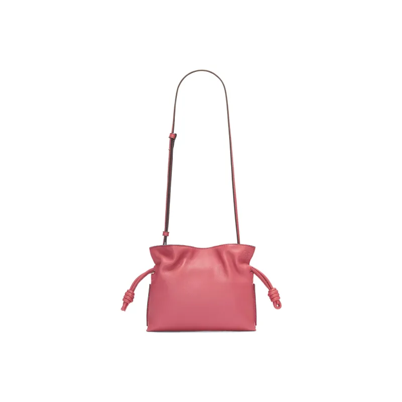 LOEWE Flamenco Calfskin One Shoulder Crossbody Clutches Mini Women's Rose Red-2