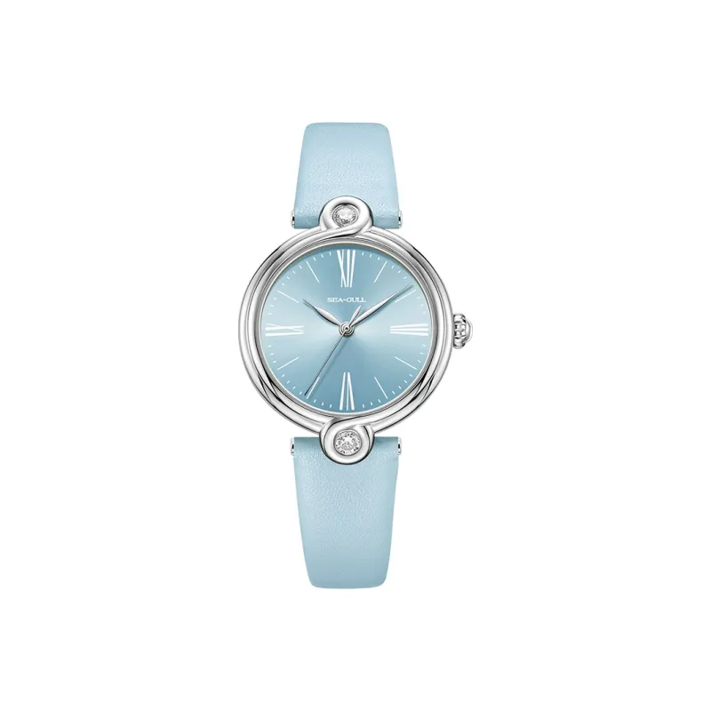 Sea Gull Unlimited Series Automatic Mechanical Movement Leather Strap Watch Women's Watch White Dial-21