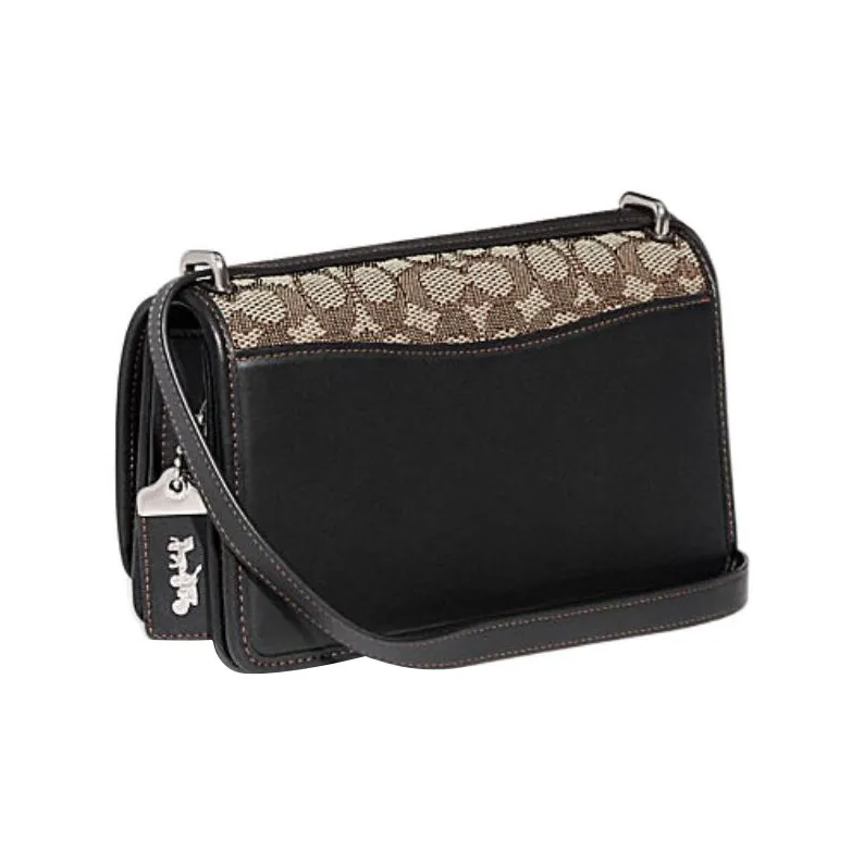 COACH Bandit Cow Leather With Fabric Small Square Bag, Crossbody Bag, Shoulder Bag Medium Size Women's-1