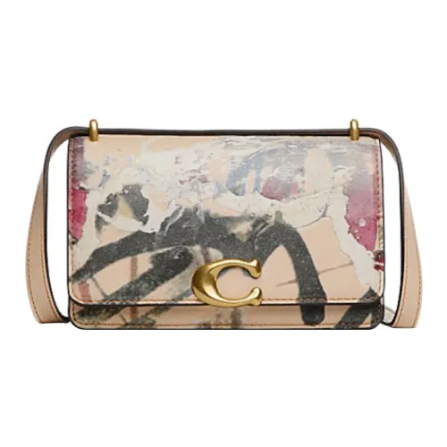 COACH MINT+SERF Collaboration Bandit Cow Leather Shoulder Bag, Crossbody Bag Trumpets Women's Brown