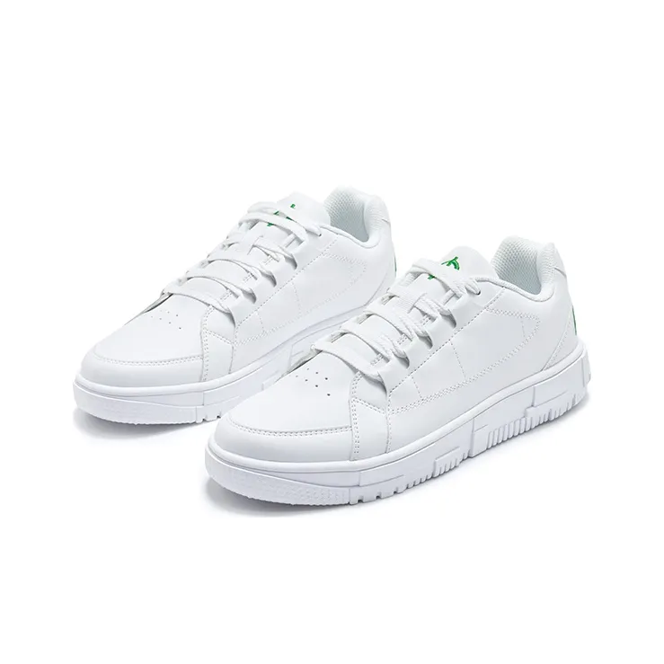 RIGORER Blindly Talking Mouth Replacement Collection Wear-Resistant Low-Top Skateboard Shoes Women's White Green-2