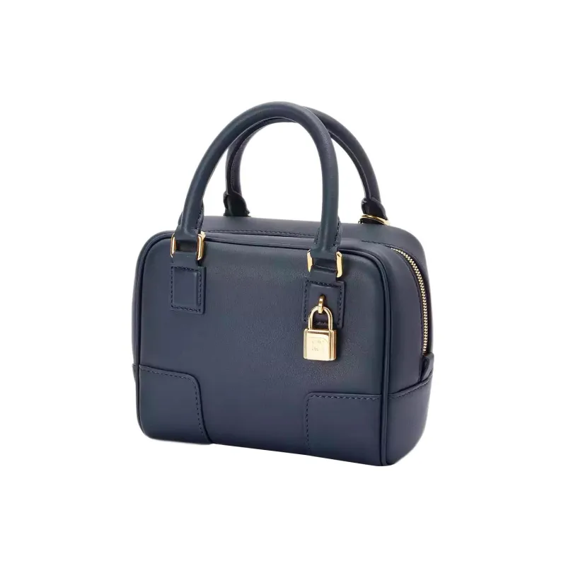 LOEWE Amazona 16 Square Top Handle Bag Onyx Blue-2