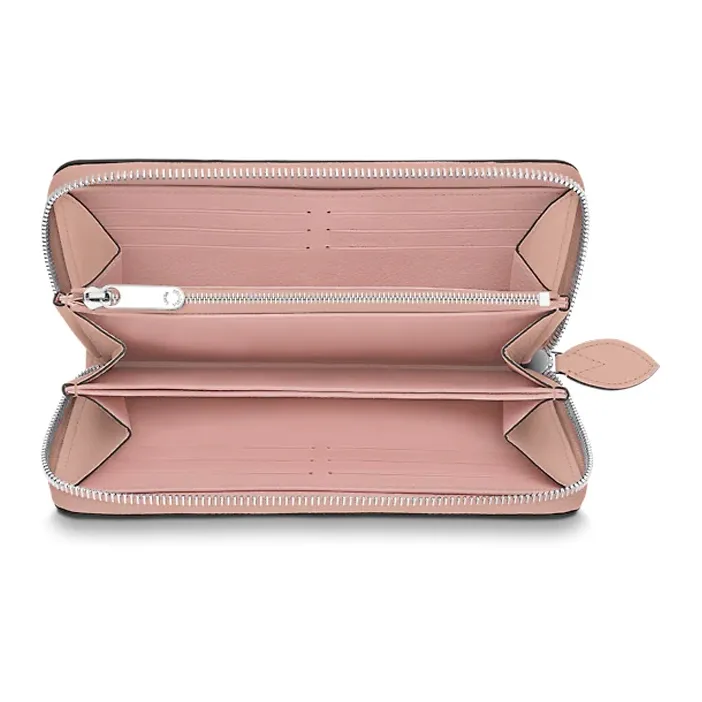 LOUIS VUITTON Zippy Mahina Calfskin Wallet Women's Dark Pink-3