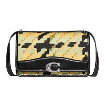 COACH Bandit Cow Leather With Fabric Crossbody Bag, Shoulder Bag Women's Yellow Black