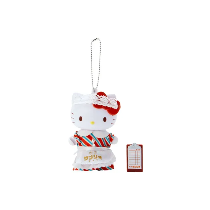 Sanrio Hello Kitty Sanrio Vintage Coffee Shop Collection Hello Kitty Dolls Plush Pendant 9cm High-0