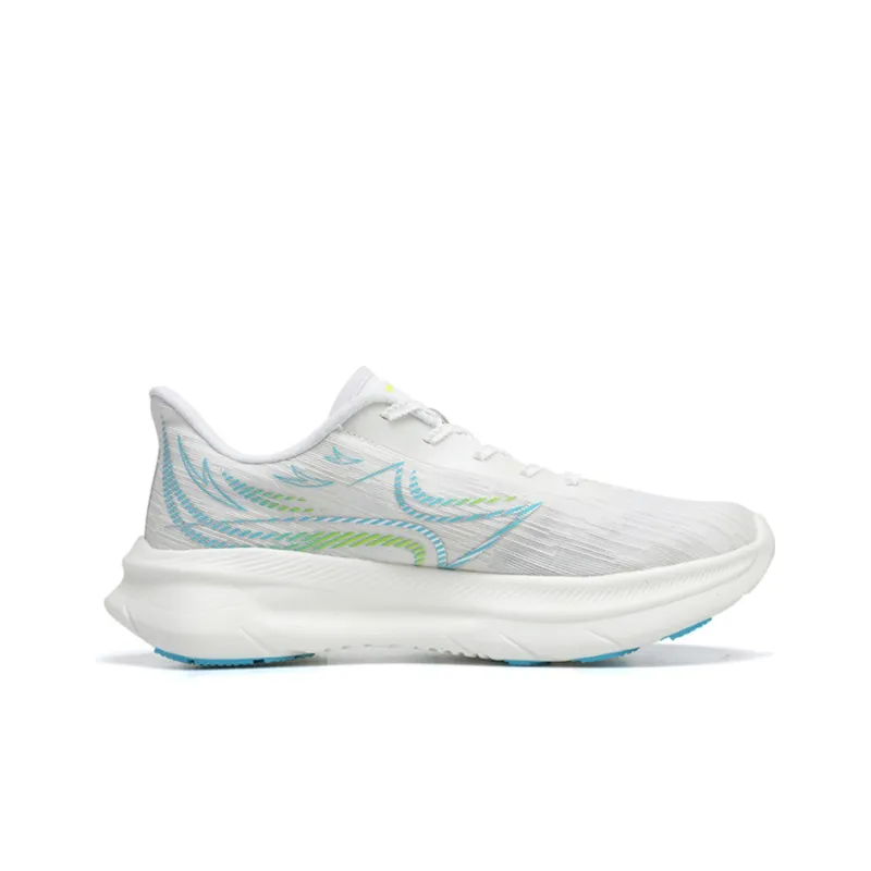 HEALTH Flowing Shadow Cushioning Slip Resistant And Abrasion Resistant Low Top Sprint Running Shoes Unisex White-1