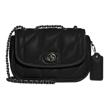 COACH Pillow Leather Crossbody Bag Shoulder Bag Medium Size Women's Black