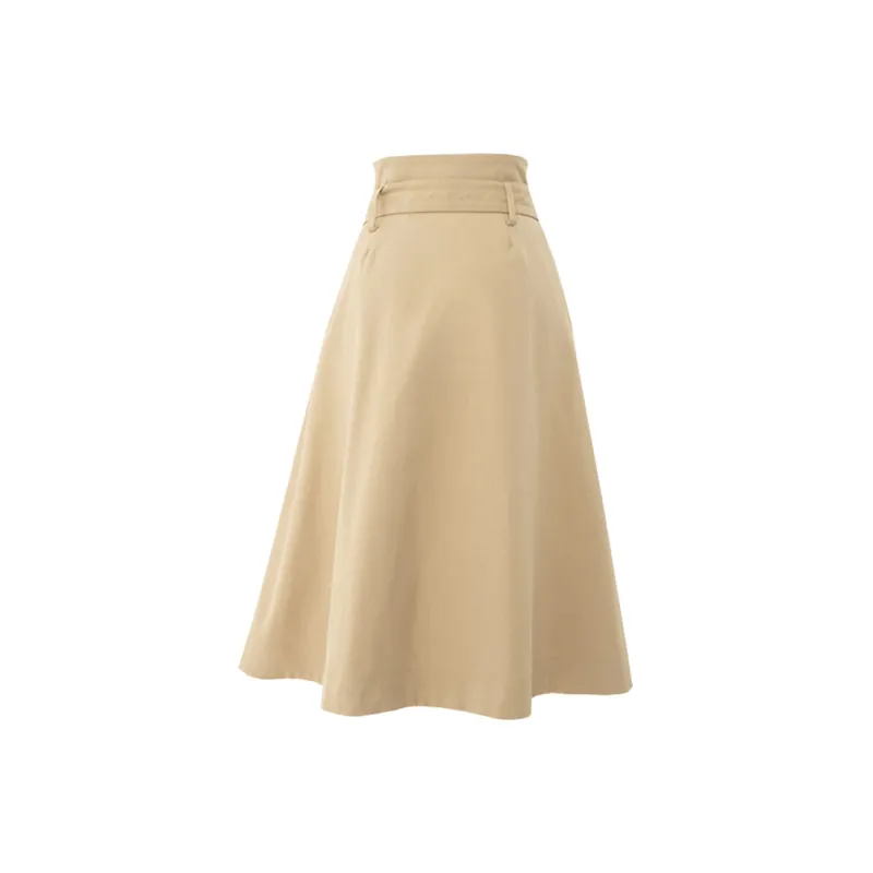 SOON FLOWER Casual Long Skirts Women's Khaki-1