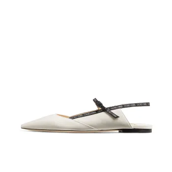 Jimmy Choo Ree Flat Closed Toe Slippers Women's Ecru