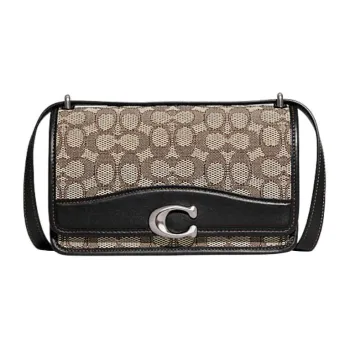 COACH Bandit Cow Leather With Fabric Small Square Bag, Crossbody Bag, Shoulder Bag Medium Size Women's