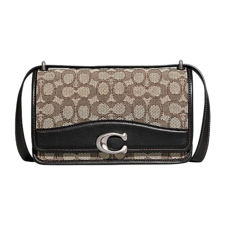 COACH Bandit Cow Leather With Fabric Small Square Bag, Crossbody Bag, Shoulder Bag Medium Size Women's-0