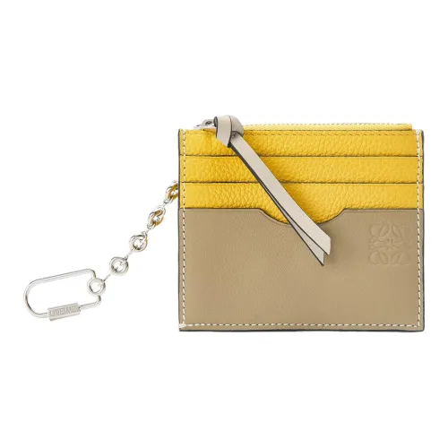 LOEWE Soft Grained Cow Leather Card Holder Women's Yellow