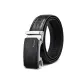 Crocodile Bright Black Silver Buckle