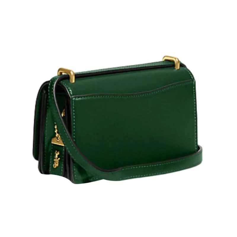 COACH Bandit Cow Leather Shoulder Bag, Crossbody Bag Trumpets Women's Green-1
