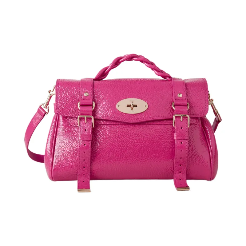 Mulberry Cow Leather Shoulder Bag Crossbody Bag Handbag Women's Mulberry Berry Pink-0