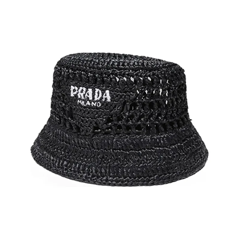 PRADA Raffia Bucket Hat-1