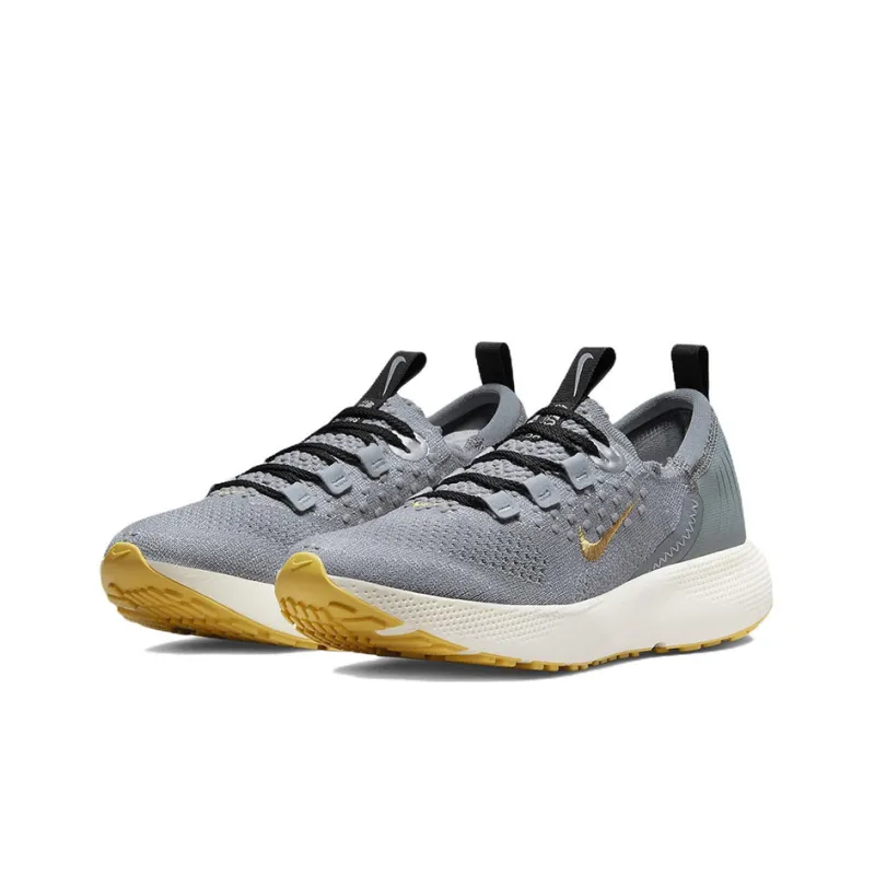 Nike React Escape Run Flyknit 'Cool Grey Metallic Gold Coin' Women's-2