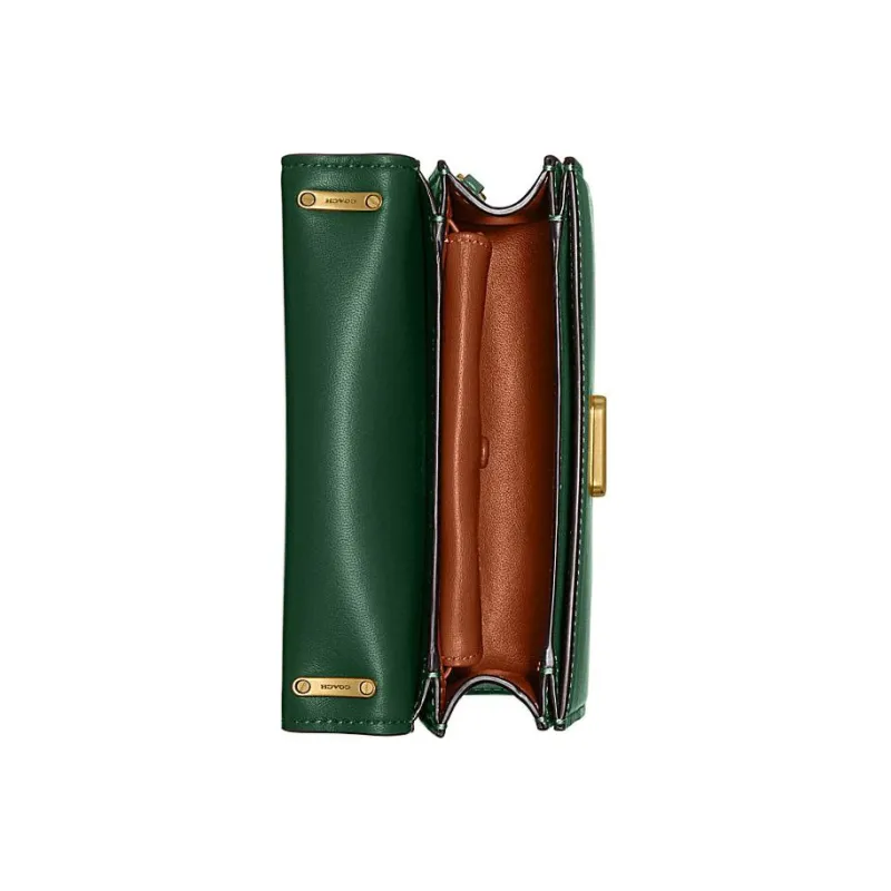 COACH Bandit Cow Leather Shoulder Bag, Crossbody Bag Trumpets Women's Green-2