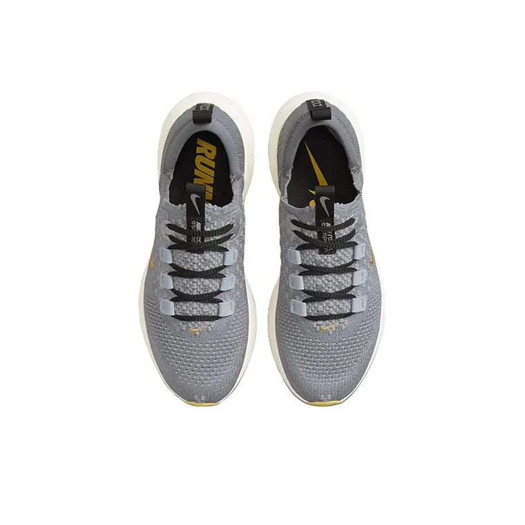 Nike React Escape Run Flyknit 'Cool Grey Metallic Gold Coin' Women's-3