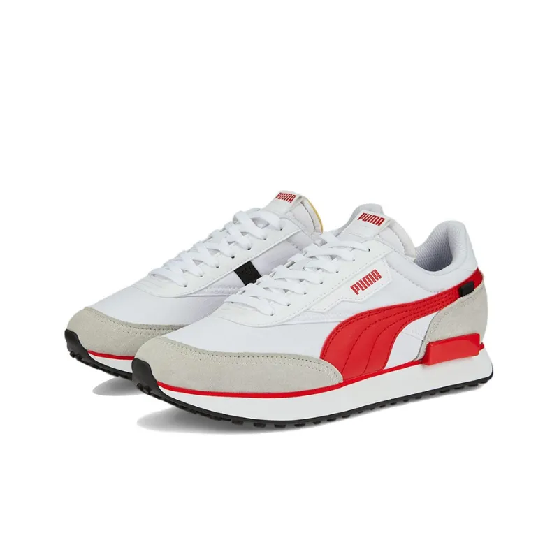 Puma Future Rider Play On 'White High Risk Red'-2