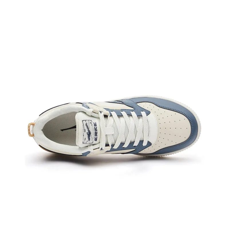 Erke Low-Top Skateboard Shoes Men's White Blue-2
