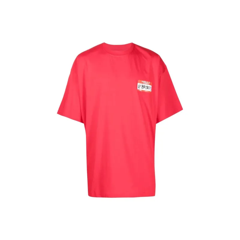 Vetements T-Shirts Unisex Red-0