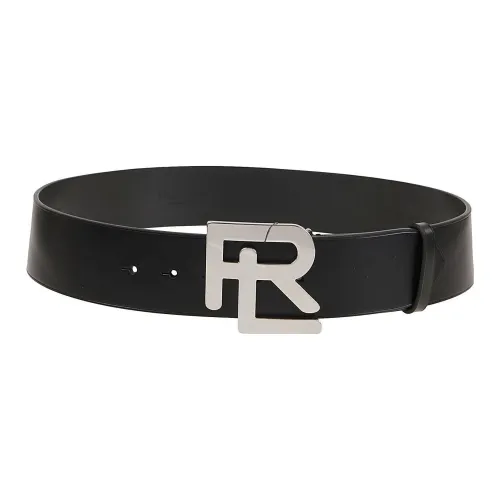 Polo Ralph Lauren Metal Logo Smooth Buckle Leather Belt Black