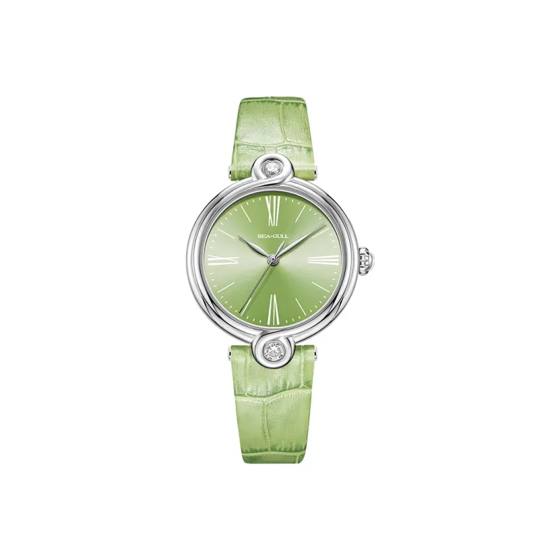 Sea Gull Unlimited Series Automatic Mechanical Movement Leather Strap Watch Women's Watch White Dial-0