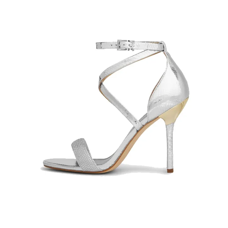 MICHAEL KORS Astrid Strap Sandals Women's Silver-0
