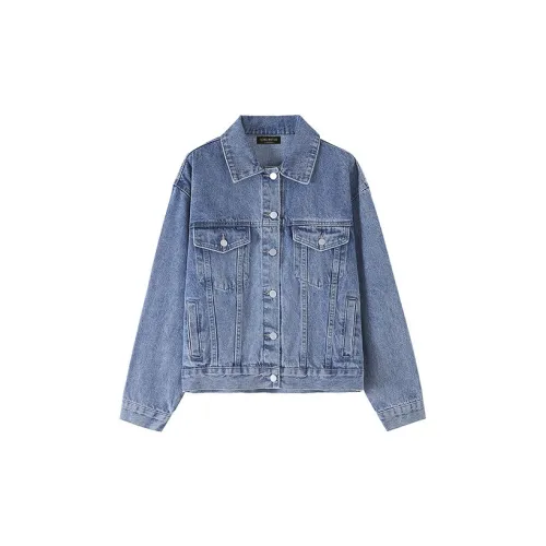 LOKUINTUS Denim Jackets Women's Dark Blue