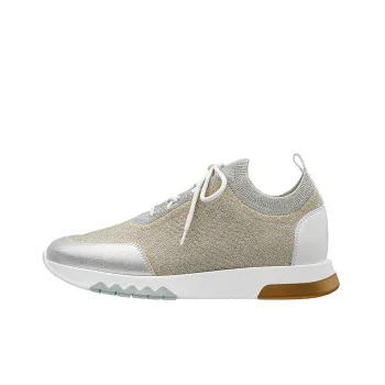 HERMES Addict Low Top Casual Shoes Women's Silver Gray