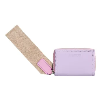 Jacquemus Leather And Linen Wallet Men's Lilac