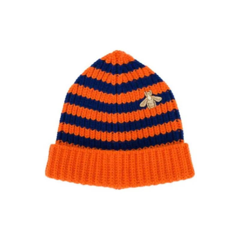 GUCCI Beanie Unisex Orange Blue-0