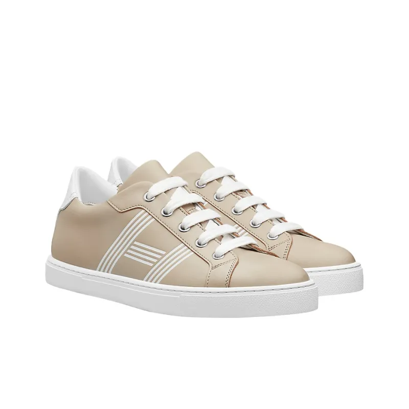 HERMES Avantage Low Top Skateboard Shoes Women's Beige-2