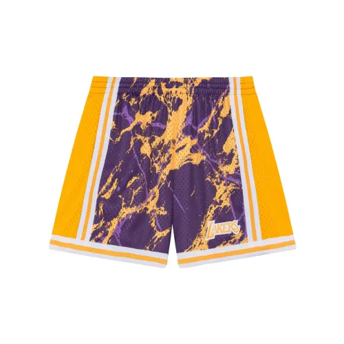 Mitchell Ness Basketball Shorts Unisex Yellow Purple