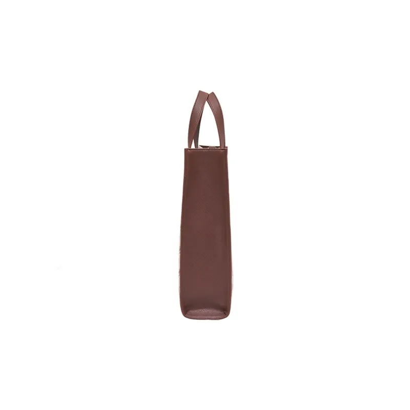 NERDY Polyester Tote Bag Combo Shopping Bag Handbag Crossbody Bag Large Size Unisex Brown-3