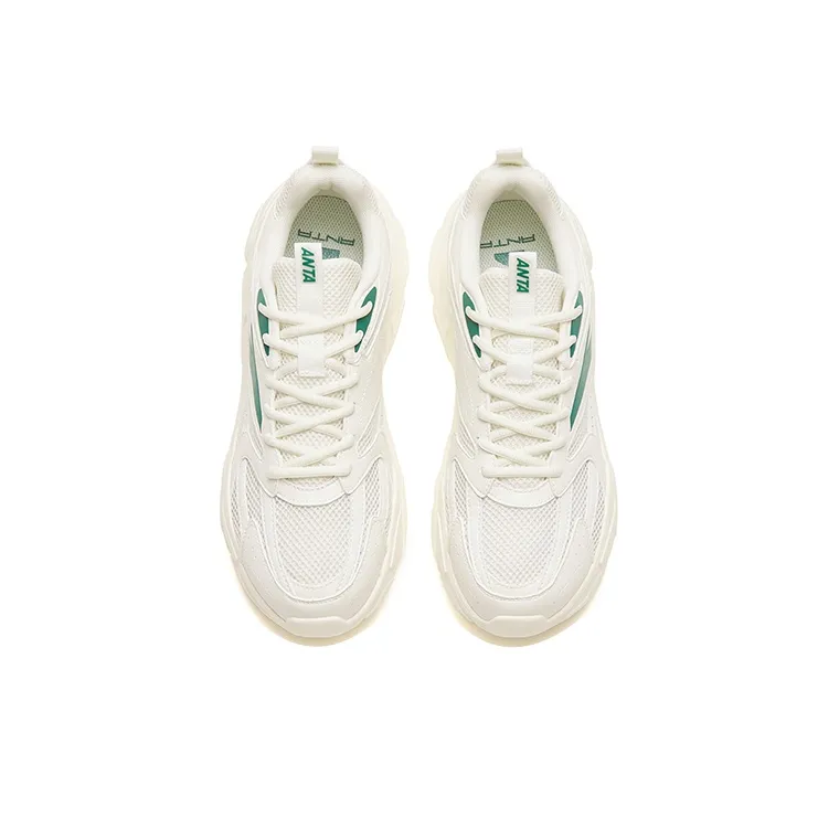 Anta Life Collection Lightweight Low Top Sports Casual Shoes Men's White Green-3