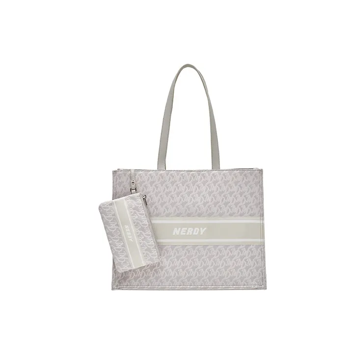 NERDY Polyester Tote Bag, Shopping Bag, Combo Bag, Shoulder Bag Unisex Light Gray-0