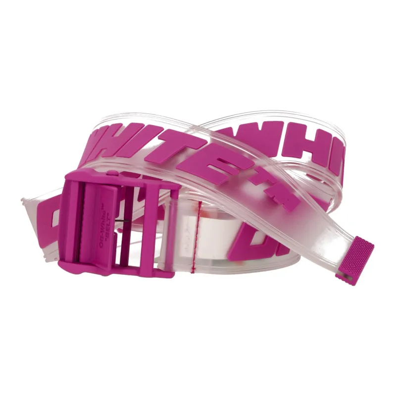 OFF WHITE Logo Printed Industrial Buckle Pvc Belt-0
