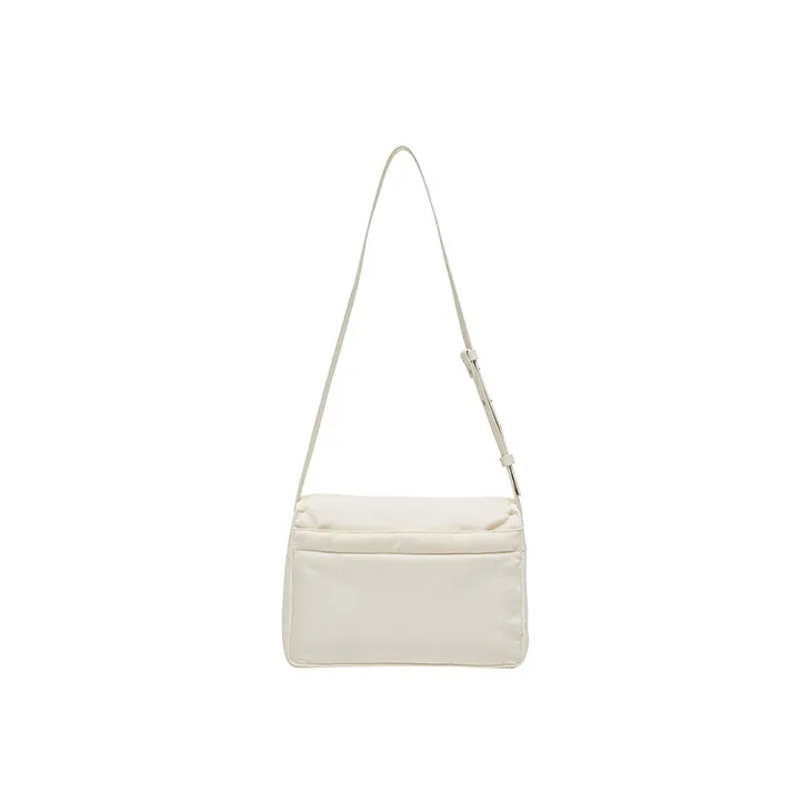 NERDY Nylon Tofu Bag Crossbody Bag Medium Size Unisex Milk White-2