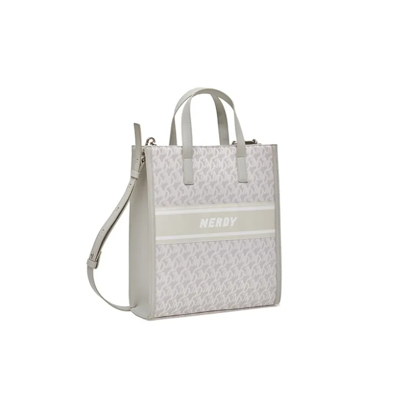 NERDY Polyester Tote Bag Combo Shopping Bag Handbag Crossbody Bag Large Size Unisex Light Gray-1