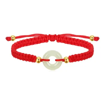 CAROMAY Bracelets Pale Greenish White Jade Unisex