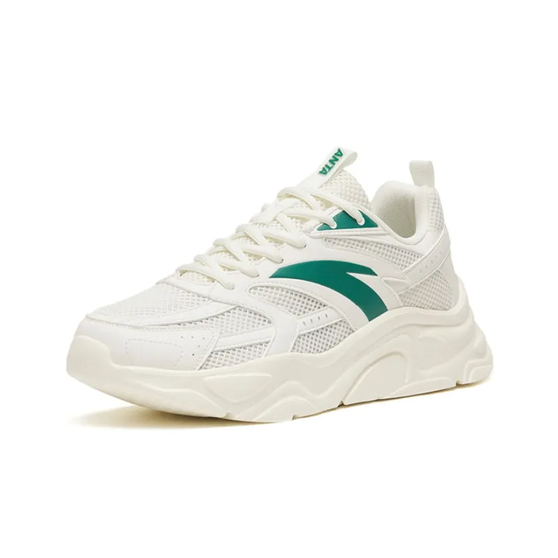 Anta Life Collection Lightweight Low Top Sports Casual Shoes Men's White Green-2
